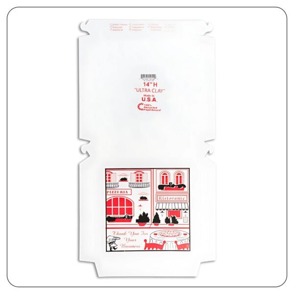 14x14x2 Clay Coated Customizable Pizza Box Kraft - Image 3