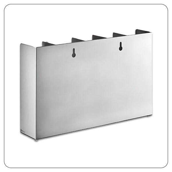 Adjustable 5-Section Stainless Steel Wall-Mount / Countertop 1.5 - 5.5 oz. Portion Cup / Lid Organizer - Image 2