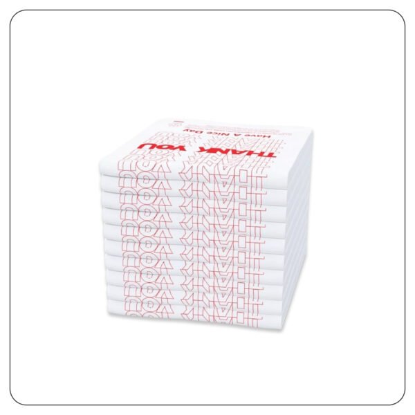 1/6 (12x6x22) Standard Size White "Thank You" Standard-Duty Plastic T-Shirt Bag - Image 3
