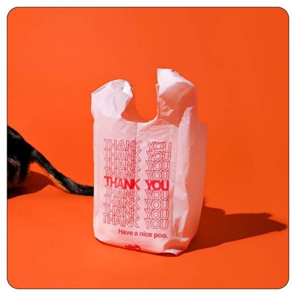 (11,5x22x6,5) Size White "Thank You" Standard-Duty Plastic T-Shirt Bag - Image 5