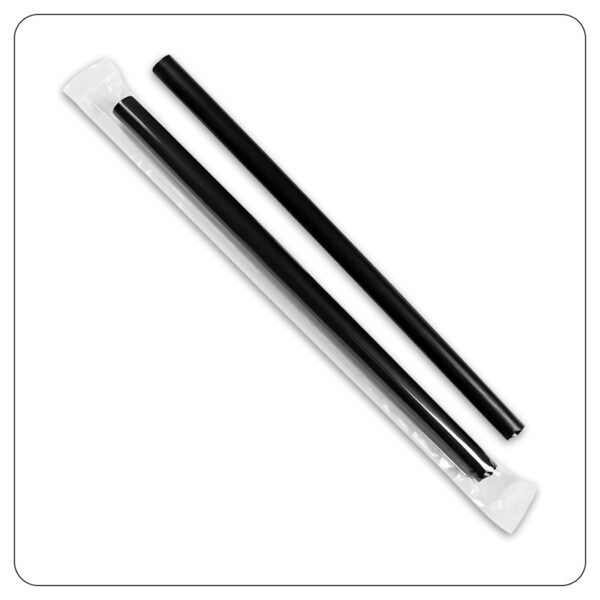 Colossal Black Wrapped Straw Diagonal Cut 9" - Image 3