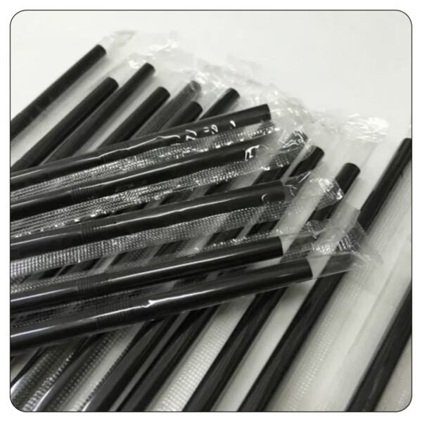 Colossal Black Wrapped Straw Diagonal Cut 9" - Image 5
