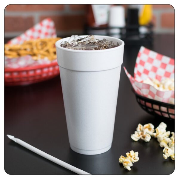 Cup 20 Oz Polystyrene Foam White Round - Image 5