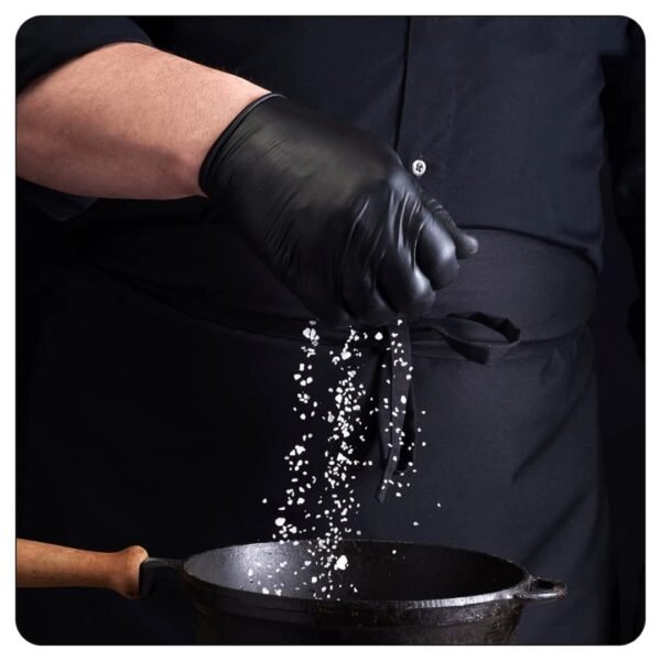 Nitrile Black Gloves Powder Free Size M - Image 4