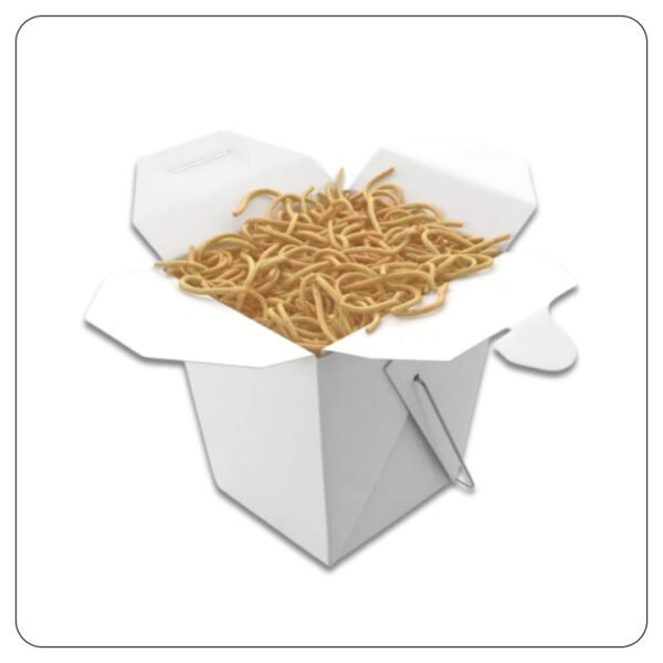 26 Oz. White Paper TakeOut Container with Wire Handle - Image 3