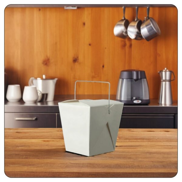 26 Oz. White Paper TakeOut Container with Wire Handle - Image 5