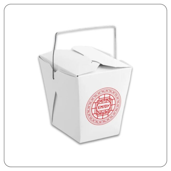 16 Oz. Asian Paper TakeOut Container with Wire Handle
