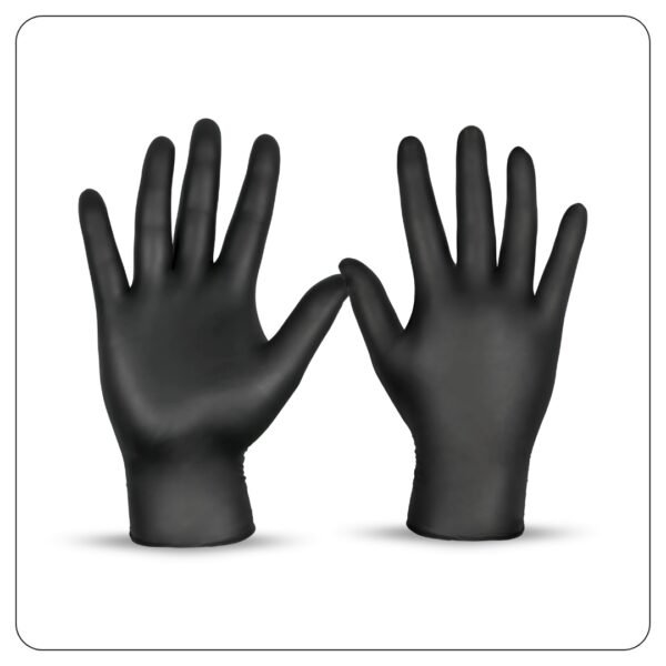 Nitrile Black Gloves Powder Free Size M - Image 3